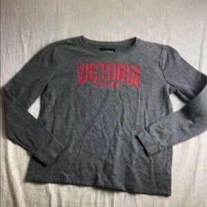 Victoria Secret Sport Sweatshirt Womens Medium Gray Pullover Crew Neck Outdoor
